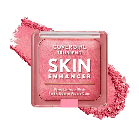 COVERGIRL TruBlend Skin Enhancer Baked Luminous Glow Blush - Beauty Cosmetics, 0.28oz, Vegan, Hydrating, Soothing, Sensitive Skin-Friendly, Multidimensional Buildable Powder with Hyaluronic Acid, 2-Hexanediol, Cruelty-Free for Adults