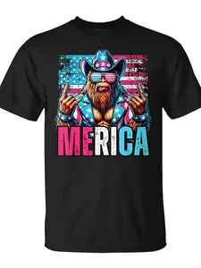 Sasquatch Merica Shirt, Funny Patriotic 4th of July American Flag Graphic Tee Print Tee, Andrew Clothings
