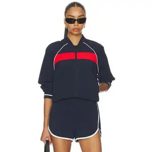 Splits59 Maci Woven Nylon Jacket in Indigo & Lotus Red