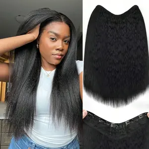 Yakexi 5-piece U-shaped Hair Extensions for Women Long Straight Clip-in Wigs Natural Look High-Quality Synthetic Fiber