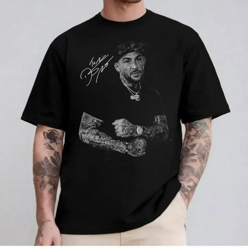 Cotton T-Shirt Dustin Poirier Graphic Tee UFC Combat Sports Fan Shirt MMA Fight Night Tee Gift for Men Women American
