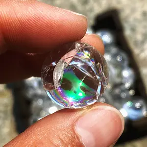 2 Count/lot Clear Quartz Sphere Rainbow Crack Crystal Ball Home Decor Reiki white Gemstone Ball Ornament Jewelry Accessories