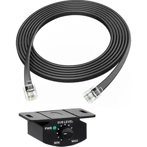 Bass Control Knob Remote Amplifier Replacement Bass Controller Car Audio Adjustable with 6-pin Extension Cord for Subwoofer - 4M/13.12FT Cable