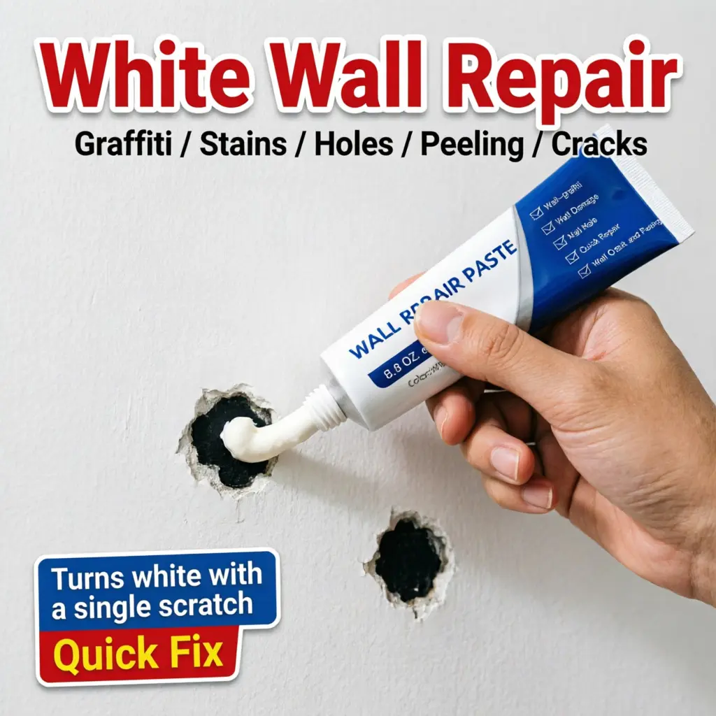 Quick Dry Wall Repair Paste Complete Kit - Quick Fix Fast Dry DIY Drywall Tool Set for Nail Holes, Scratches, Cracked & Peeling Indoor Walls, Rental Homes Essential, Diy Repairs