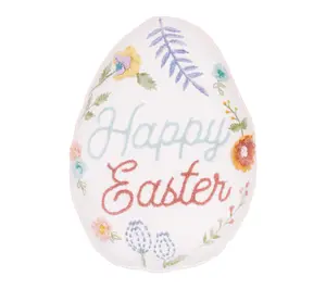 Floral Easter Egg Throw Pillow by Valerie