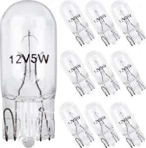 194 Bulb License Plate and Landscape Light Bulbs W5W 12V 5W for Tag Light, Side Marker, Trunk, Brake, Map Light Bulb - T5, T10 Wedge Base Low Voltage Landscape Lighting Bulbs - Long Life 10 Pack
