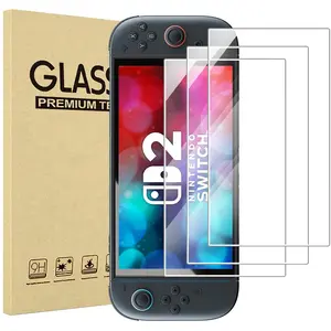3 Pack Screen Protector Compatible with 2025 Nintendo Switch 2, Tempered Glass Screen Film Guard Rounded Edge Real Glass Screen Protector for 7.9-Inch Nintendo Switch 2025