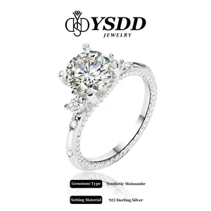【#584 New Firework】Exquisite Trilogy Engagement/Promise Ring 1-3CT vvs Synthetic Moissanite Rings in 925 Sterling Silver