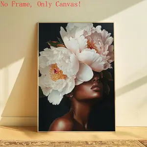 Black Girl Art |           Floral Art & Woman Prints |           Fashion & African American Frameless Posters - Modern African & Black Culture Art for Bedroom & Study