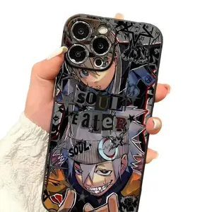 Soul Eater Themed Phone Case, Vibrant Dynamic Art, TPU & Polycarbonate Protection, Compatible with iPhone 11-16 Pro Models, Mobile Phone Accessories, Gift for Anime Fans