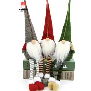 3Pcs New Christmas Decoration Long Legs Rudolph Doll Christmas Children Gift Hotel Mall Window Decoration No Brand
