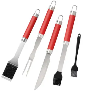 Dr. Camp 5 PCS Grilling Accessories,BBQ Accessories,Grill Set,Grilling Tools,Grill Accessories,BBQ Tool Set,Stainless Steel Grill Set for Outdoor grills