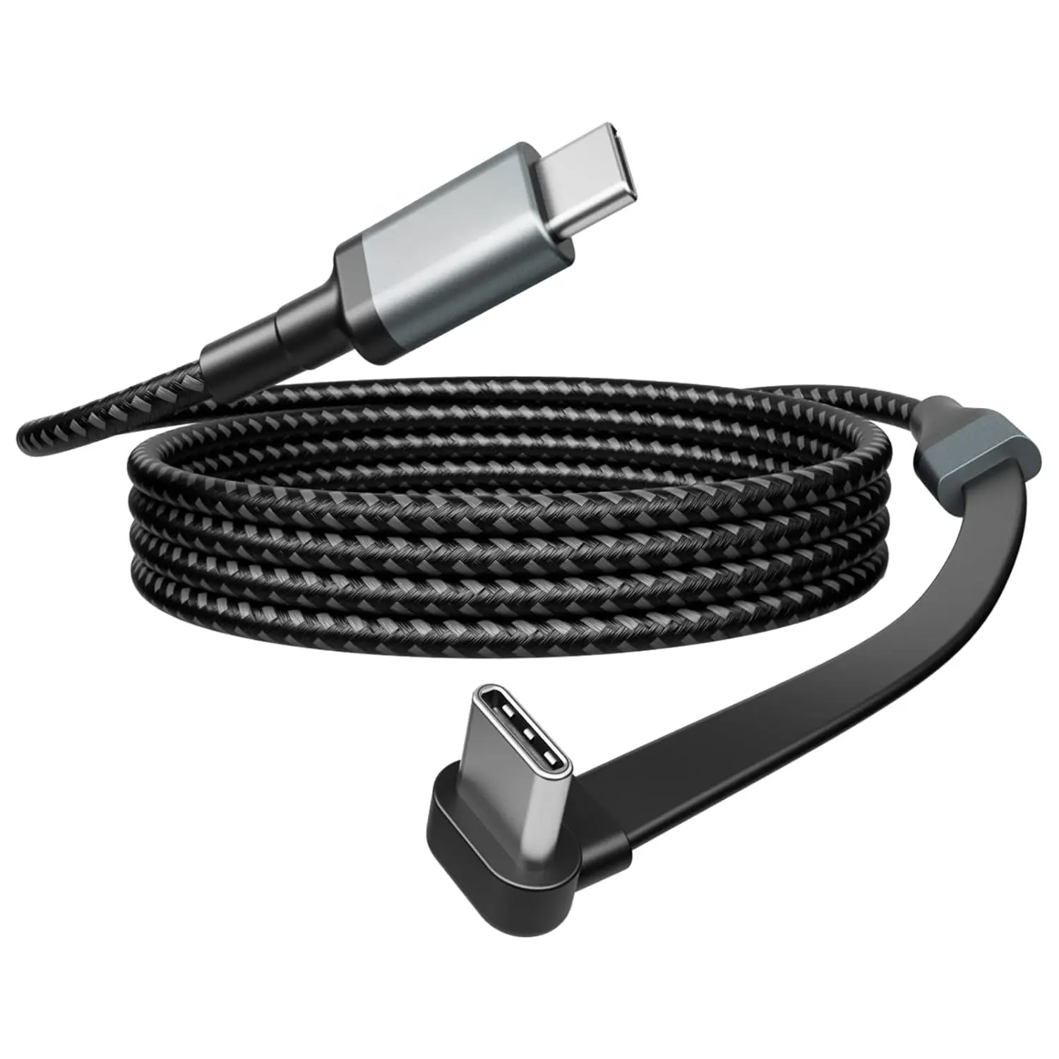 USB C  3.3ft, 60W Type C Charger Fast , Nylon Braided Right Angle USB C , 90  C Cord Charger for  16/15 Pro Max,  MacBook Pro, iPad, Pixel,  Etc.