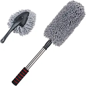 2Pcs Microfiber Car Duster Exterior Scratch Free with Extendable Handle Multipurpose Car Dusters for Cleaning Exterior Interior - Home Improvement.