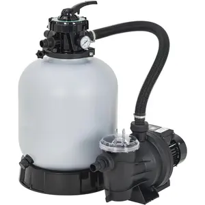 16" Sand Filter Pump for Above Ground Pool with Timer, 1HP 3962GPH Swimming Pool Pump & Sand Filter System with 7-Way Valve & Strainer Basket, Pool Pumps Above Ground, Grey