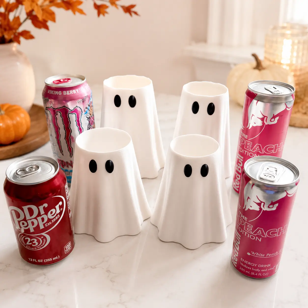 Ghost Can Holder 12oz - 3D Printed Cute Ghost Drink Cooler (4 Sizes)