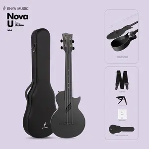 【Enya Nova U Mini Soprano Ukulele】 Carbon Fiber 21" - Waterproof Ultra Portable Travel Ukulele with Case, Strap, Capo & Strings - Beginner Kit for All Weather Performance  Christmas Gift, TikTokShopHolidayHaul