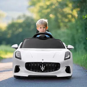 GARVEE Electric Sports Car for Toddlers Ages 3-8 with Remote Control, 12V Battery Powered Ride-On Toy, 1-Seater with Bluetooth, LED Lights, Music, Double Doors, RC Car in White