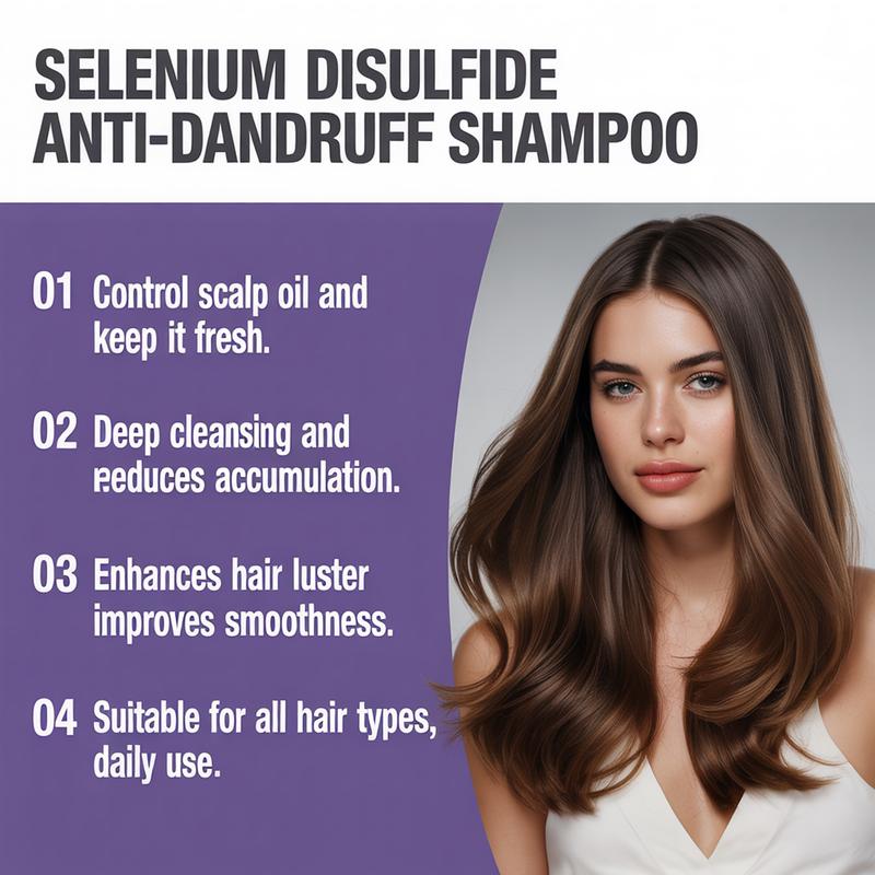 Hoegoa Selenium Disulfide Hair Care Shampoo Oil Control Refreshing Anti-Dandruff Anti-itch Scalp Cleansing Shampoo, 300ML