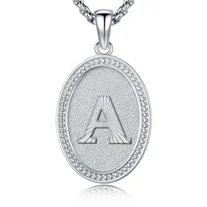 Sebina Initial Oval Pendant Necklace Personalized Monogram Jewelry for Birthday Anniversary Gifting to Him/Her