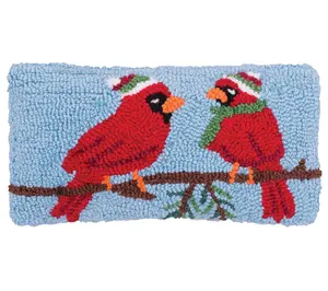 C&F Home 6" x 12" Winter Cardinal Hooked PetiteThrow Pillow