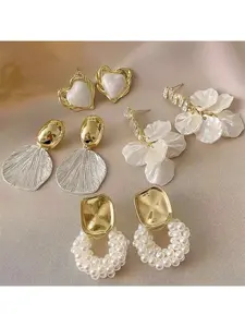 Elegant Shell Inspired Tassel Flower Earrings for Women Unique Minimalist Design Lightweight Luxury Fashion Statement Earrings Stylish Versatile Everyday Wear