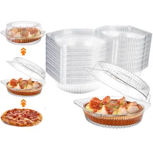 40Pcs 6" Disposable Plastic Pie Container with Lid - Airtight, Leakproof & Stackable Pie Keeper, Flan Containers with Lids for Bakery Takeout & Food Storage & Catering - Home Improvement.