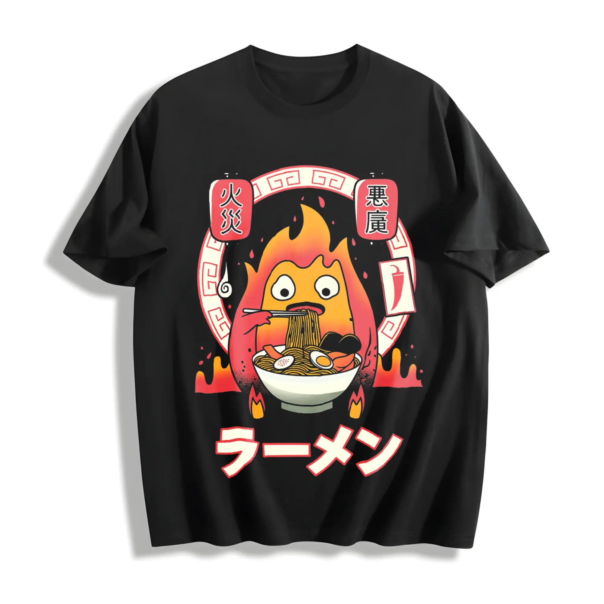 Howl’s Moving Castle Calcifer Ramen T-Shirt– Ghibli T-Shirt