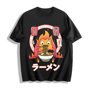 Howl’s Moving Castle Calcifer Ramen T-Shirt– Ghibli T-Shirt