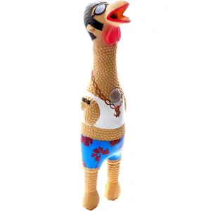 Charming Pet Squawkers Earl Latex Squeaky Rubber Chicken Dog Toy, Funny Interactive Holiday Toy for Dogs, Large Size