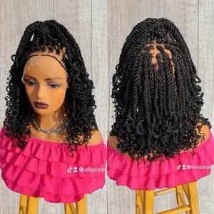 Full Lace Twisted Braided Wig 14 Inch - Style with Braided Design