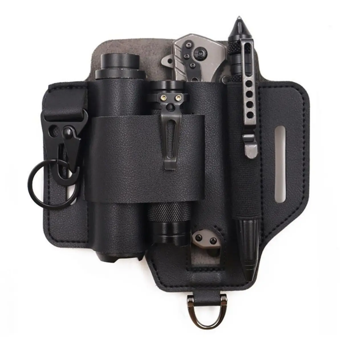 Men's Casual Solid Color Belt Bag Multi-functional Waist Bag for Fishing Hunting Foraging High-quality Daily Commuting Bag with Multitool Kits knife  sheath knife  case