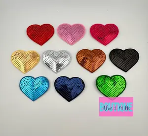 Sequin Heart Medium 8.5cm, Heart Patch, sequin heart Patch, dance, cheer, gameday, sports patches