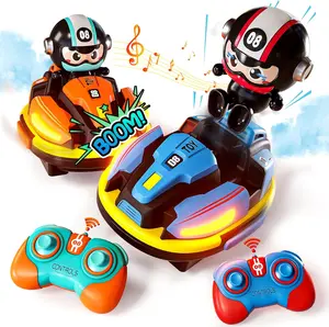 2 Pack RC Cars Toys for Toddlers Remote Control Bumper Cars Toys with Music & Light & Spray for Kids