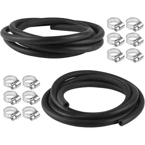 Petrol Hose 6 mm, 2Pcs 1 Metre Petrol Hose, 6 mm Inner Diameter, Fuel Hose with 12 Hose Clamps, Diesel Hose for Lawnmower, Car, Tractor, Small Engines