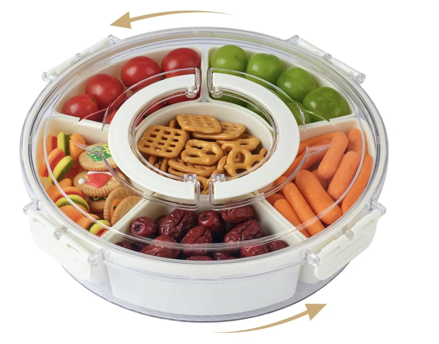 Multipurpose Rotating Snack Tray for Easy Serving and Versatile Use in Home and Office Settings