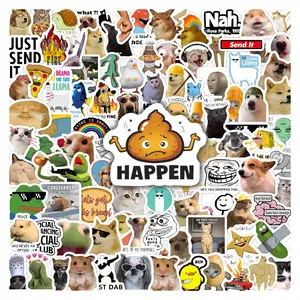 100pcs Meme & Viral Trend Stickers Pack, Waterproof Internet Humor Classic Meme Character Decals for Laptop, Water Bottle, Journal & Scrapbook, Meme & Internet Culture Lover Gift, Funny Stickers