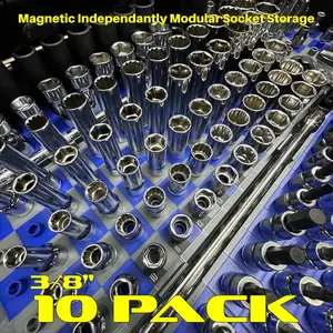 10 Pack 3/8&Quot; Toolblok Modular Magnetic Socket Organizer