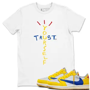 Unisex T-shirt to match Jordan 1 Canary - Trust Yourself. 100% Cotton for Casual Wear. Comfortable Summer Unisex T-Shirt to match Jordan Sneaker. Streetwear Style. urban outfitters