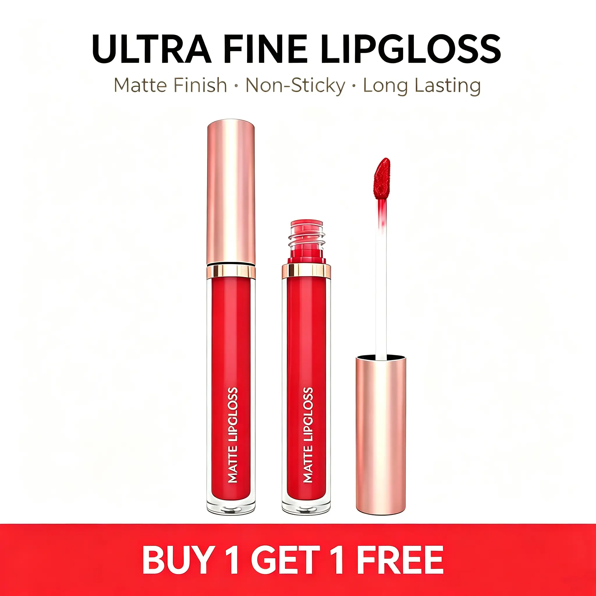 Velvet Matte Liquid Lip Gloss, Buy 1 Get 1 Free, Transfer-Proof, Long-Lasting, Non-Stick Cup Makeup Products