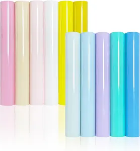 11-Pcs Bohe Color Heat Transfer Vinyl Sheets 12x10 Inch - Easy Weed & Cut HTV for Cricut/Silhouette, PU Iron On Vinyl for T-Shirts, DIY Crafts Design