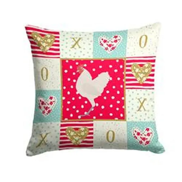 14 x 3 x 14 in. German Langshan Chicken Love Fabric Decorative Pillow