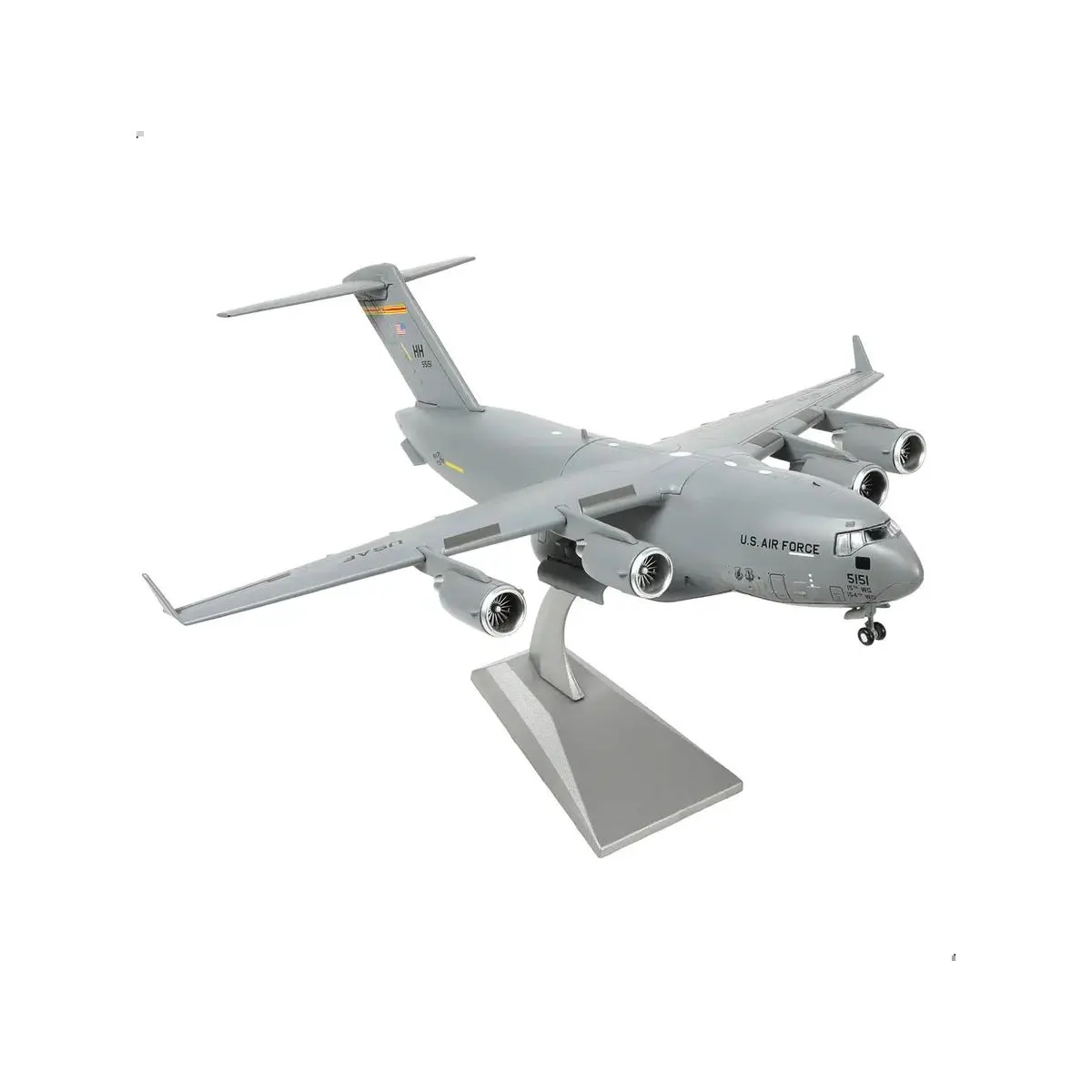 C-17 Globemaster III 1:200 Metal Diecast Model Aircraft Kit, Collectible Hobby Toy for Enthusiasts
