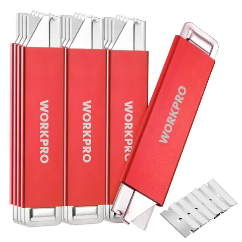 #toolupgrade WORKPRO 12-Pack Box Cutter Retractable - Utility Knife with Single Edge Razor Blade - Razor Knife Box Opener Cardboard Cutter with Metal Sheathes- Extra 12-Pack Razor Blades for Replacement