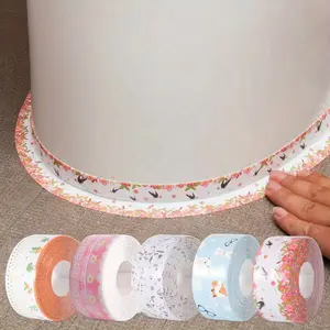 4pcs Premium Anti-Mildew Toilet Caulk Strip - Self-Adhesive Sealing Tape for Bathroom, Beautiful Seam Stickers for Aesthetic Room Decor, Easy to Clean, Mildew-Resistant, and Long-Lasting Home Decor Solution