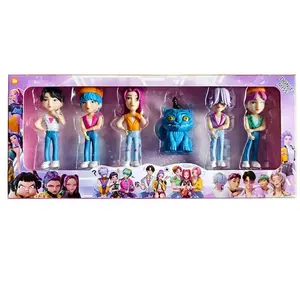 6 Pcs K-POP Hunter Boy Set Anime Figure Perfect Gift For Fans Collectors High-Quality Design Ideal For Display Car Desktop Christmas Birthday Holiday Exquisite Gifts Boys Team Boxed Set miniature figurine fidget