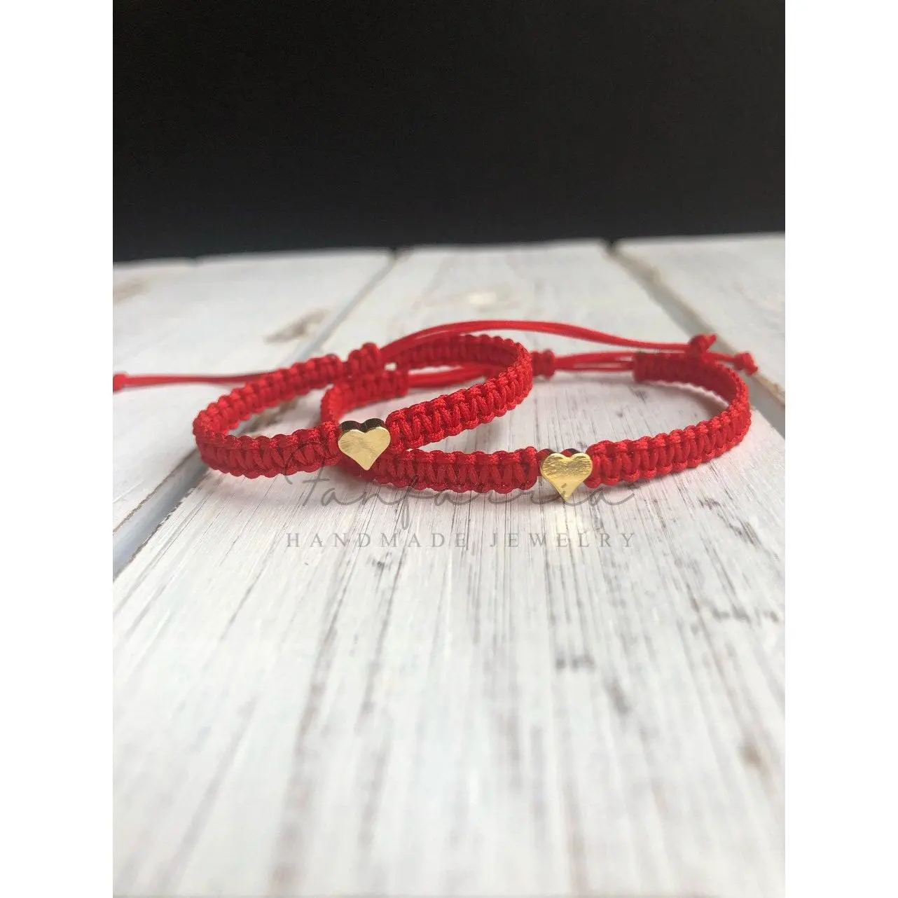 Mommy and me bracelets, Red Heart bracelets, Waterproof Matching Bracelets Boho Style Jewelry Adjustable Beaded Design