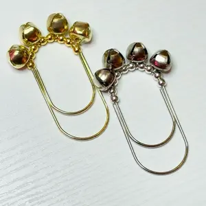 BUNDLE Holiday Gold and Silver Bells Charm Clip for Planner Binder Bookmark