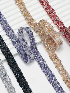 Shiny Rhinestone Trim, Y2K Hot Girl Style Accessories, Eye-catching Embellishments for Apparel, Shoes and Bags