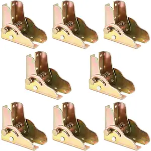 8 Pack Foldable Support Bracket, 2.4 x 1.5 x 2.6 Inch Self-Locking Hinge, Heavy Duty Color  Fittings Angle Braces Extension Support Bracket for Table , Folding Workbench, Worktables